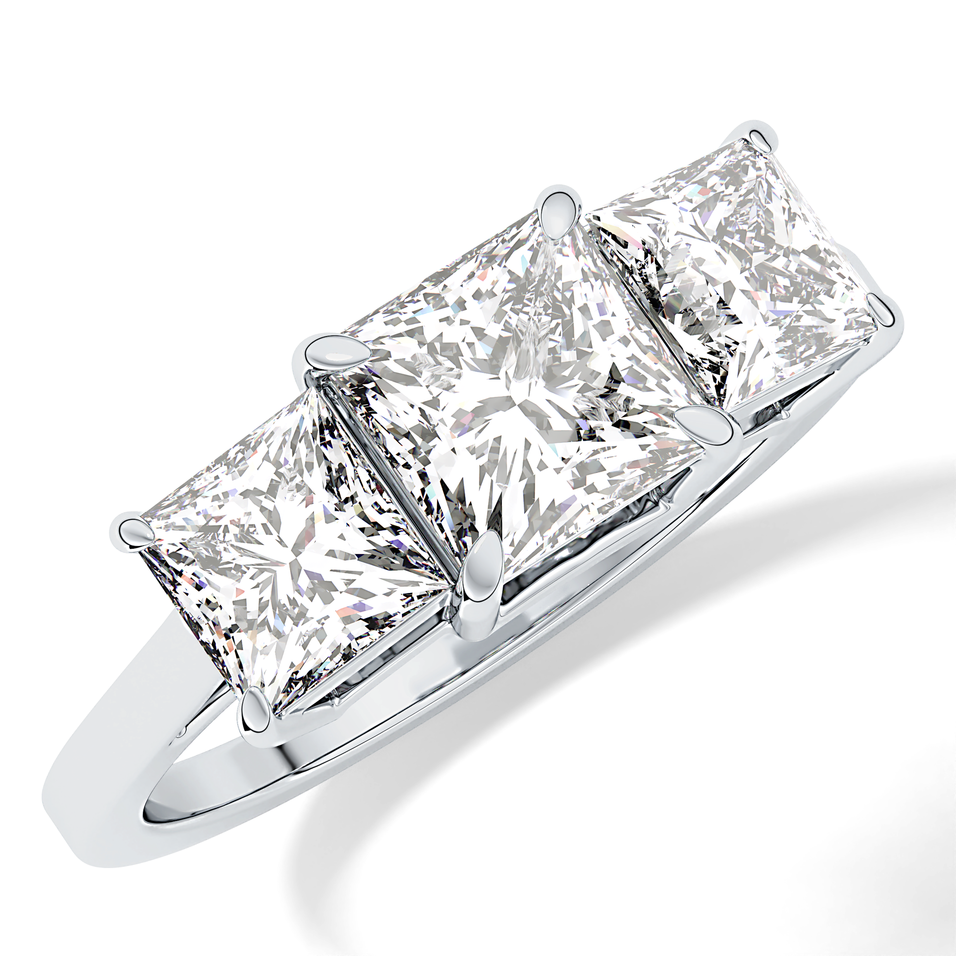 Princess Three Stone Lab Grown Diamond Engagement Ring