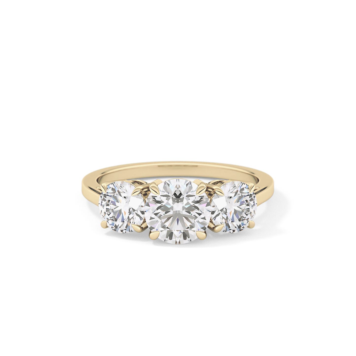 Round Three Stone Lab Grown Diamond Engagement Ring