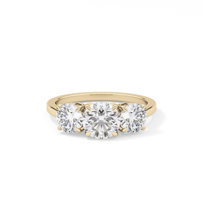 Round Three Stone Lab Grown Diamond Engagement Ring