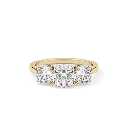 Round Three Stone Lab Grown Diamond Engagement Ring