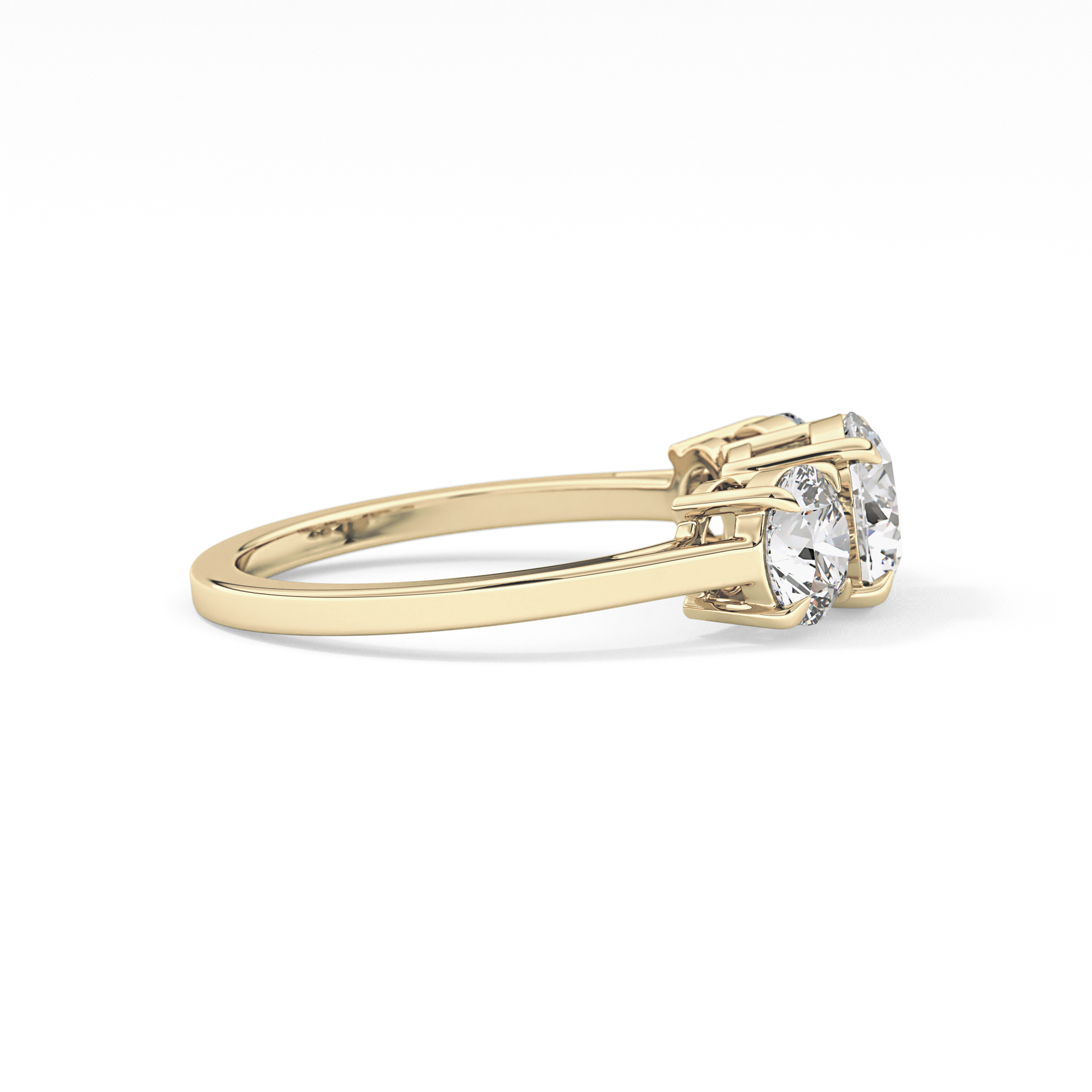 Round Three Stone Lab Grown Diamond Engagement Ring