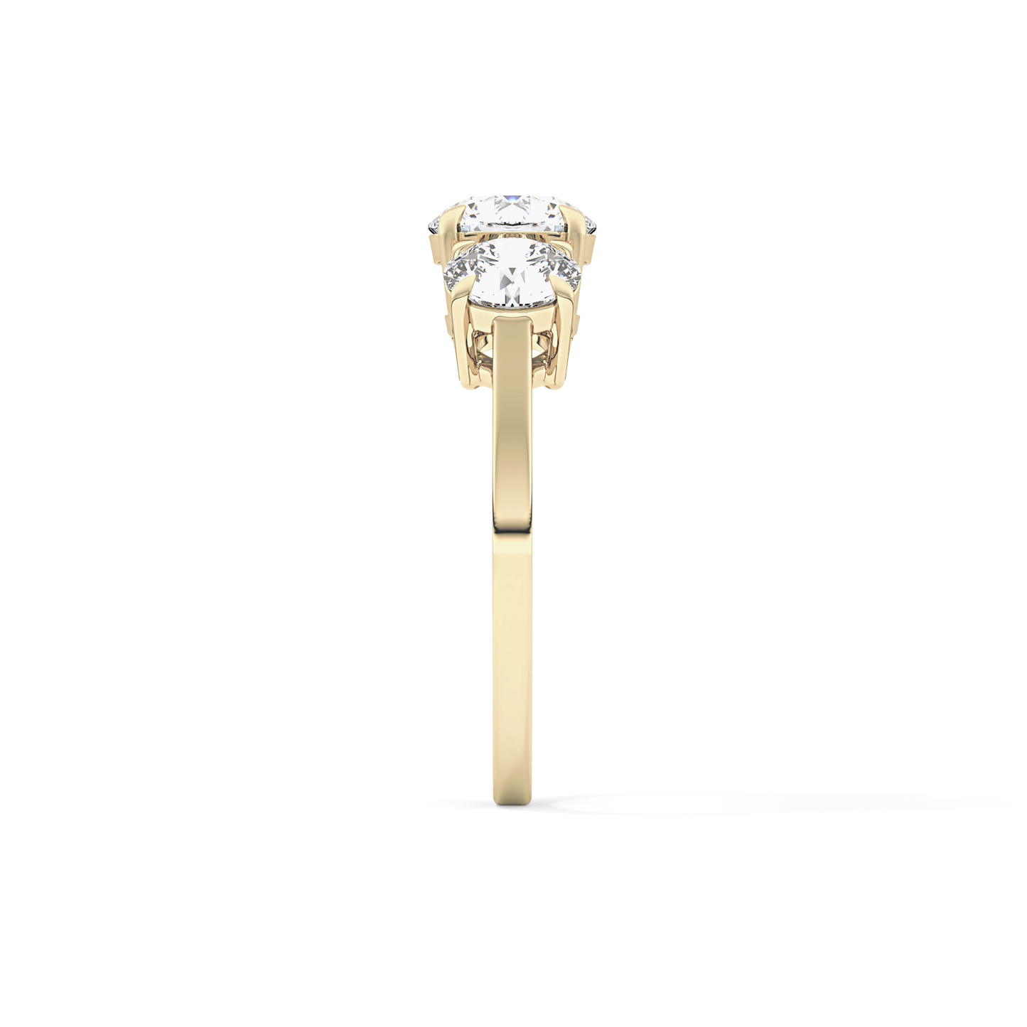 Round Three Stone Lab Grown Diamond Engagement Ring
