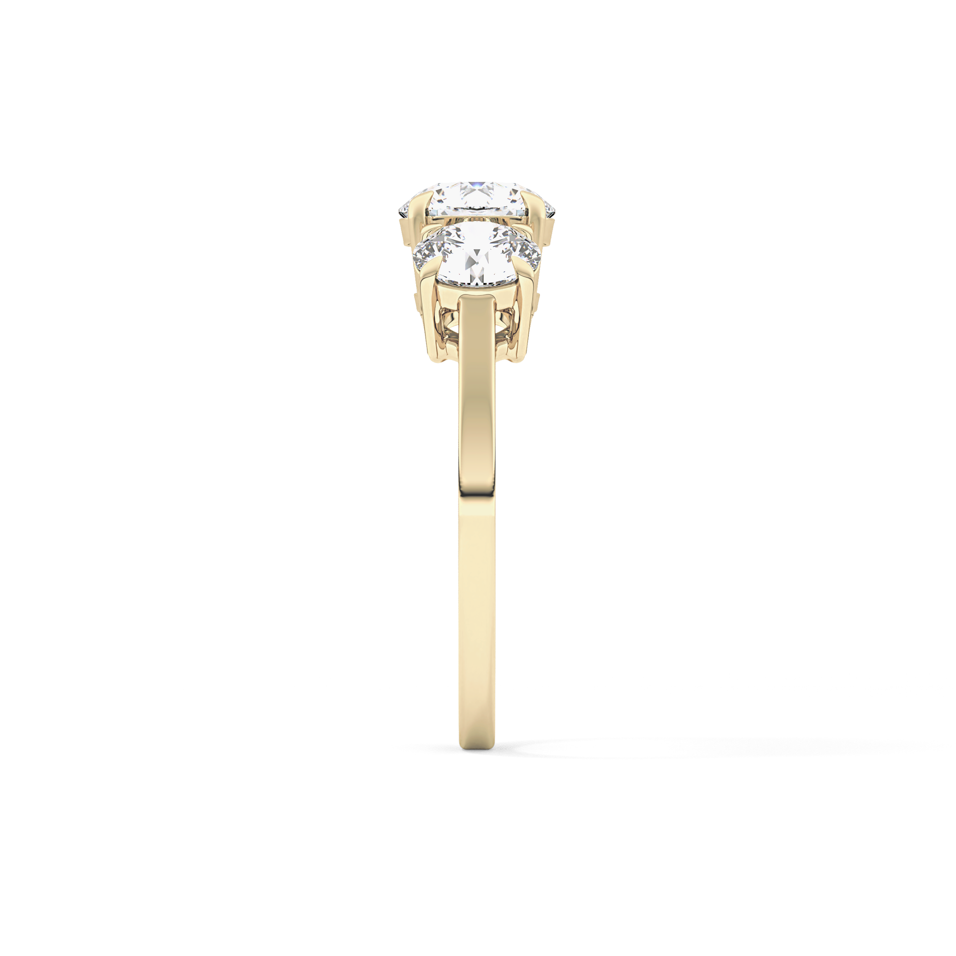 Round Three Stone Lab Grown Diamond Engagement Ring