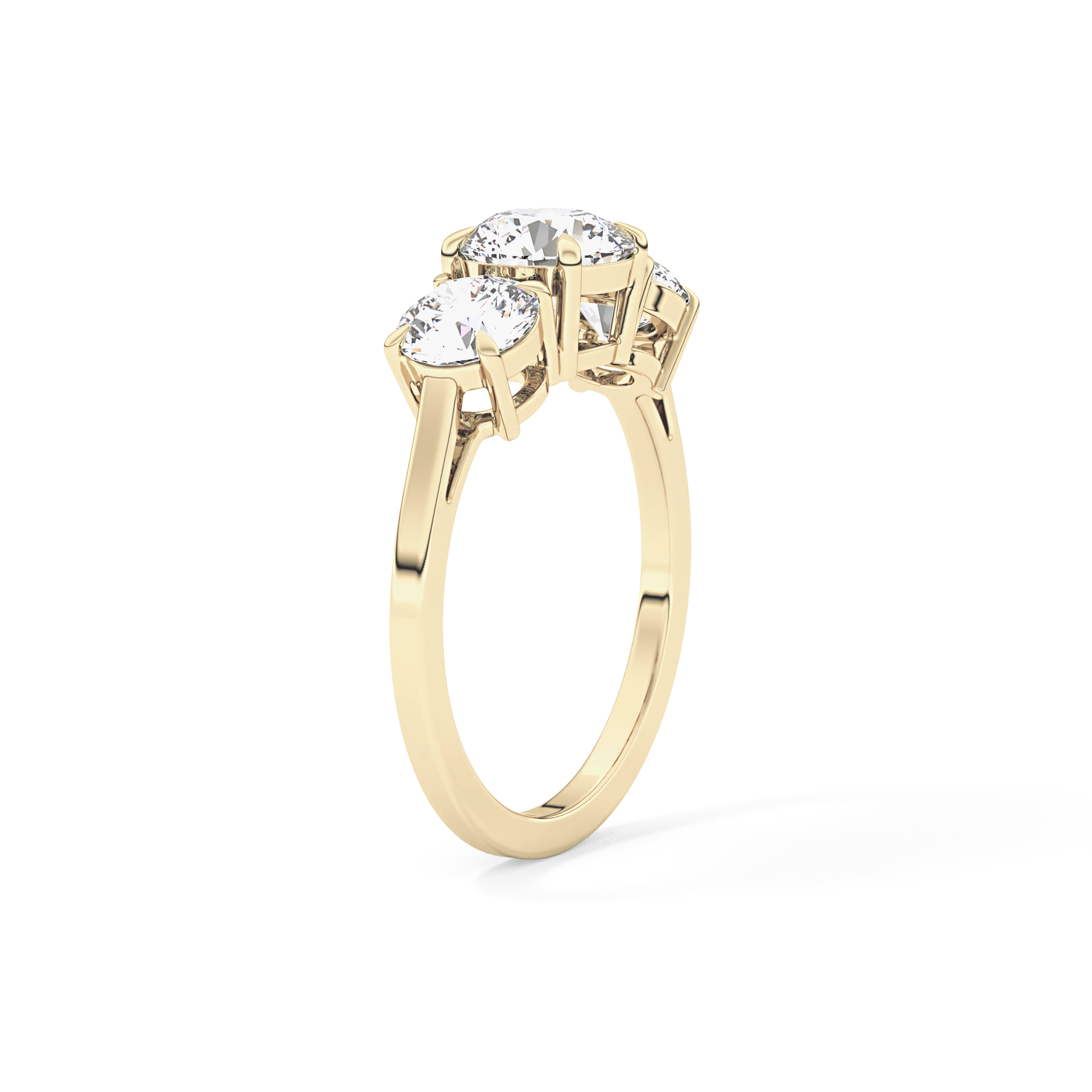 Round Three Stone Lab Grown Diamond Engagement Ring