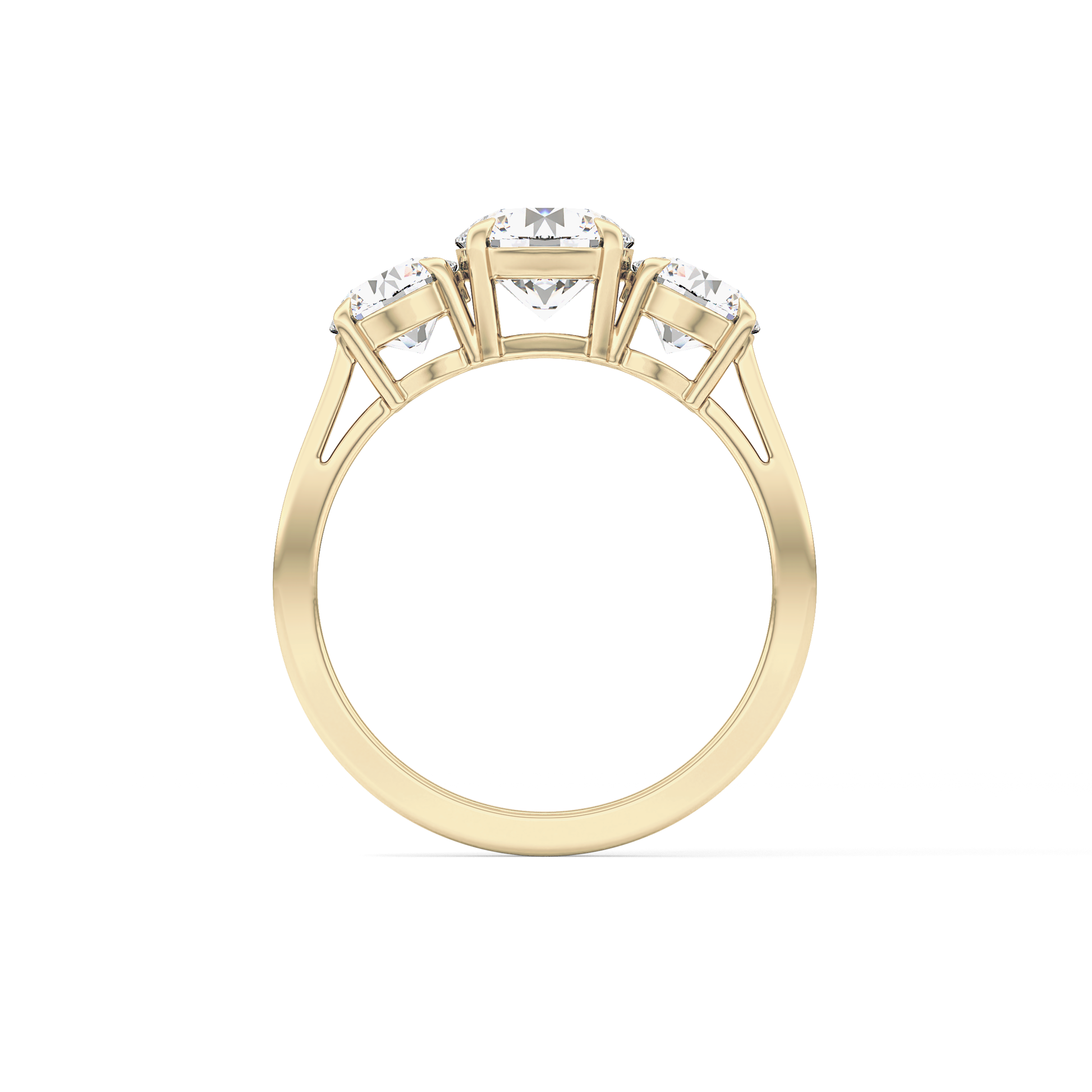 Round Three Stone Lab Grown Diamond Engagement Ring