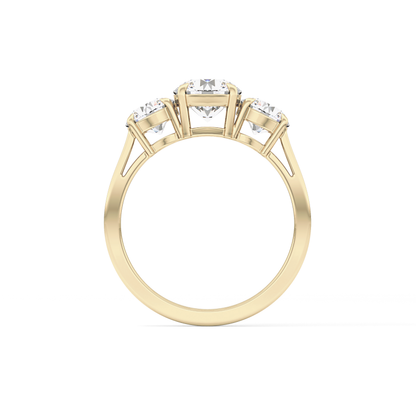 Round Three Stone Lab Grown Diamond Engagement Ring