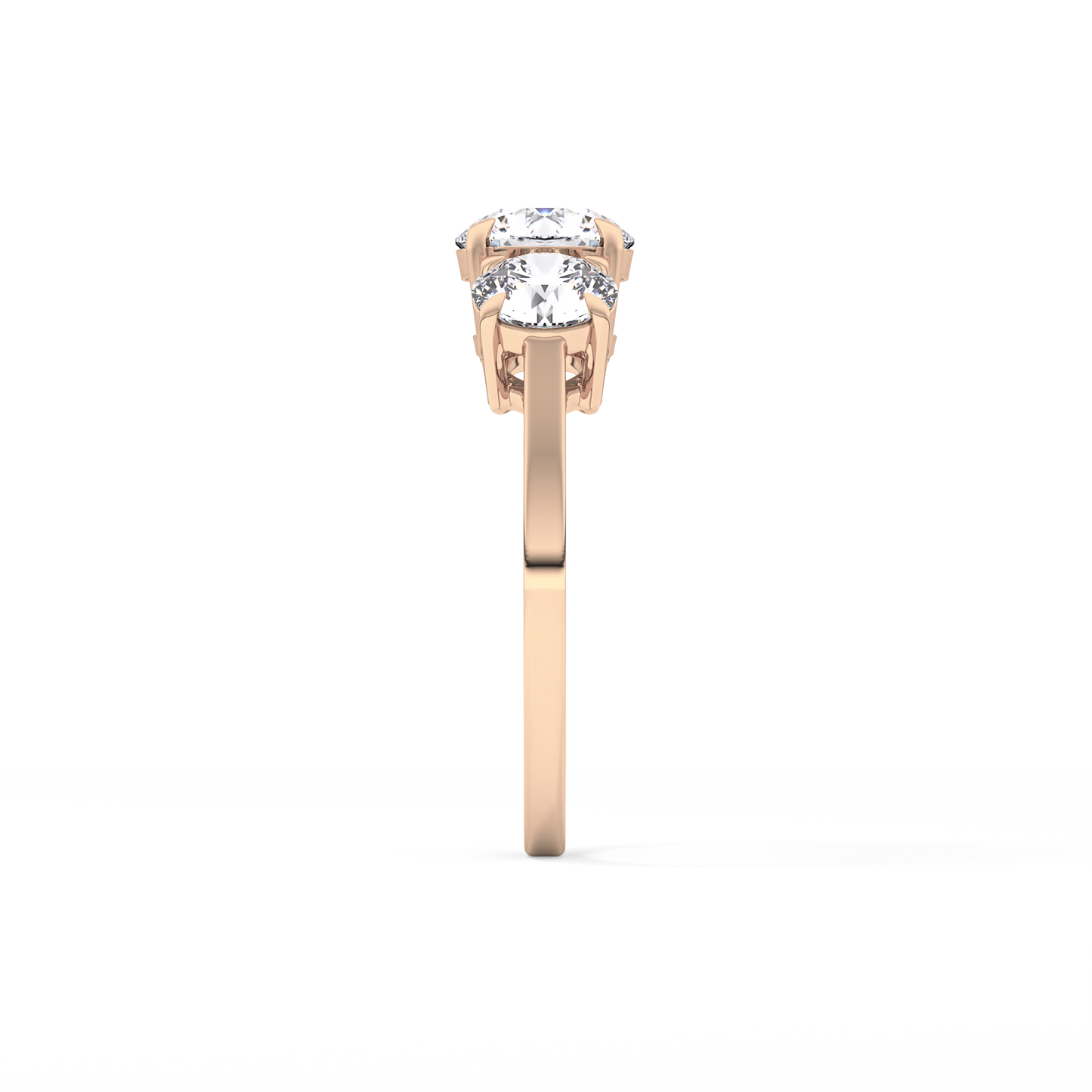 Round Three Stone Lab Grown Diamond Engagement Ring