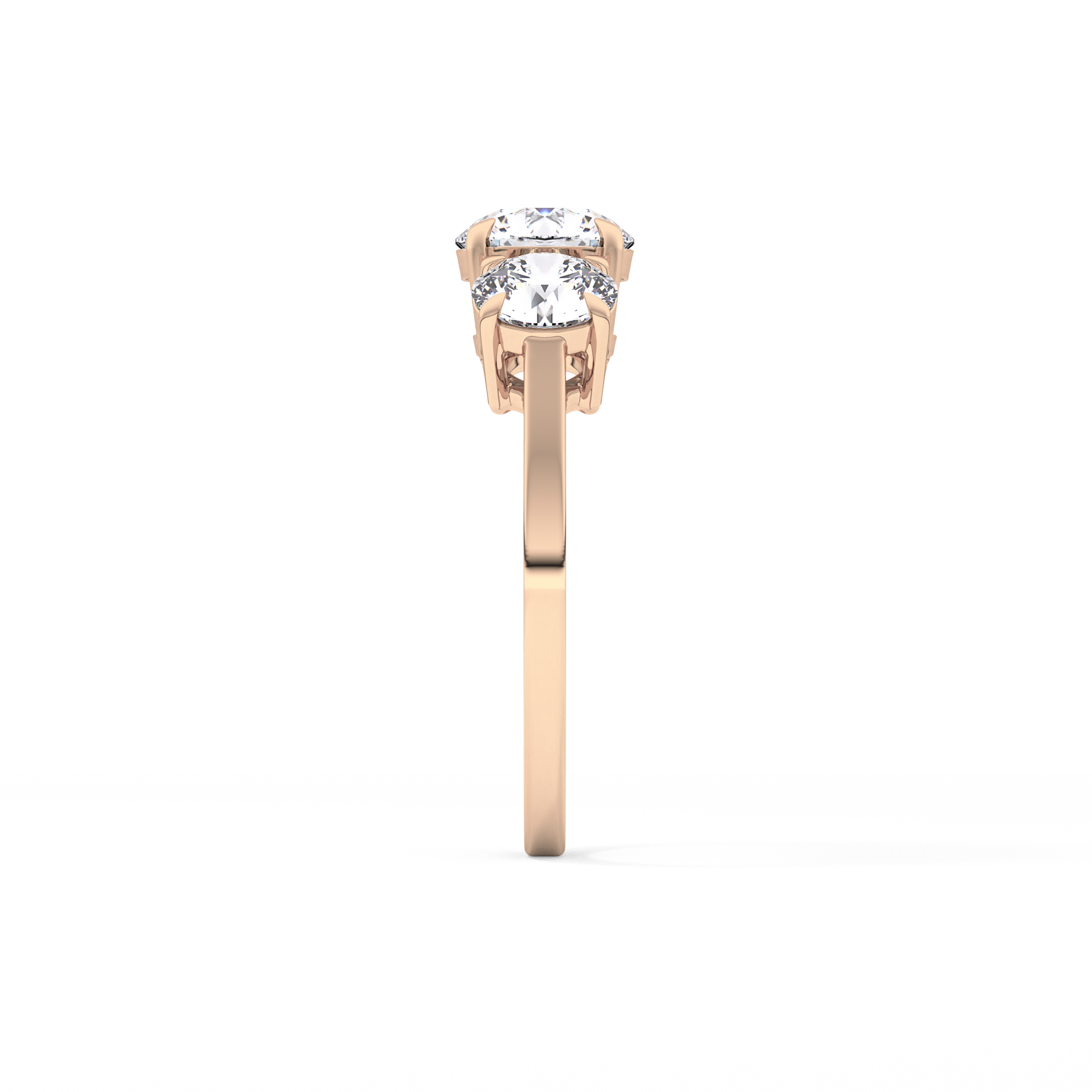 Round Three Stone Lab Grown Diamond Engagement Ring