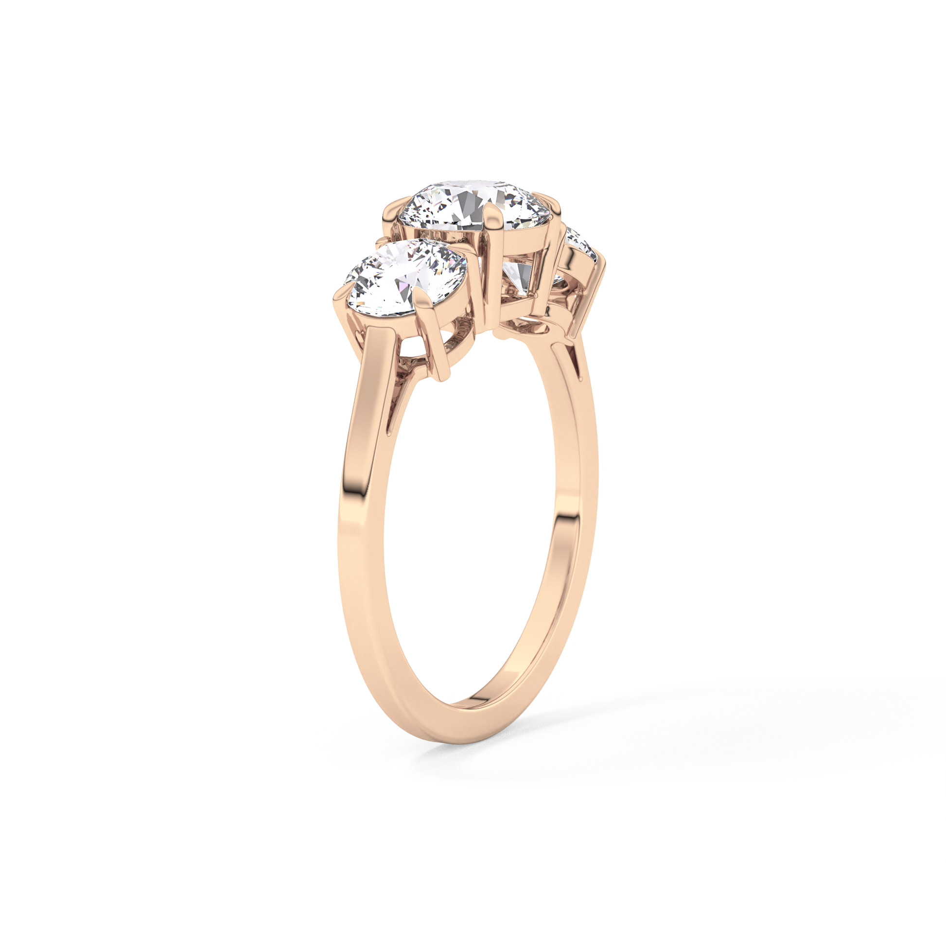 Round Three Stone Lab Grown Diamond Engagement Ring