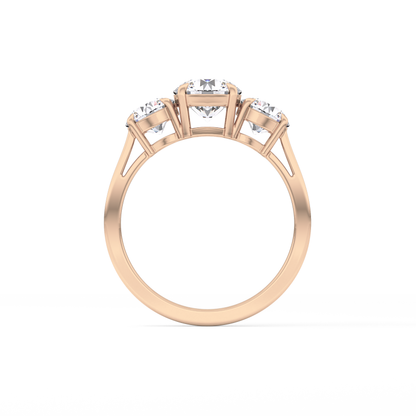 Round Three Stone Lab Grown Diamond Engagement Ring