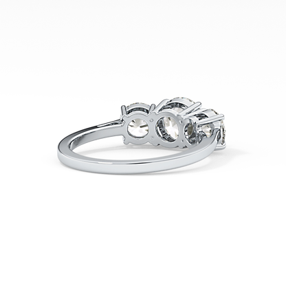 Round Three Stone Lab Grown Diamond Engagement Ring