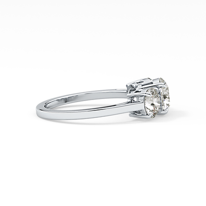 Round Three Stone Lab Grown Diamond Engagement Ring
