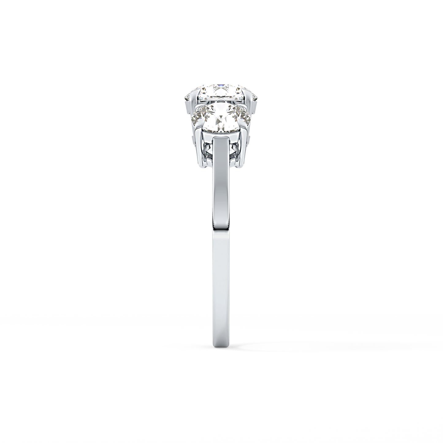 Round Three Stone Lab Grown Diamond Engagement Ring