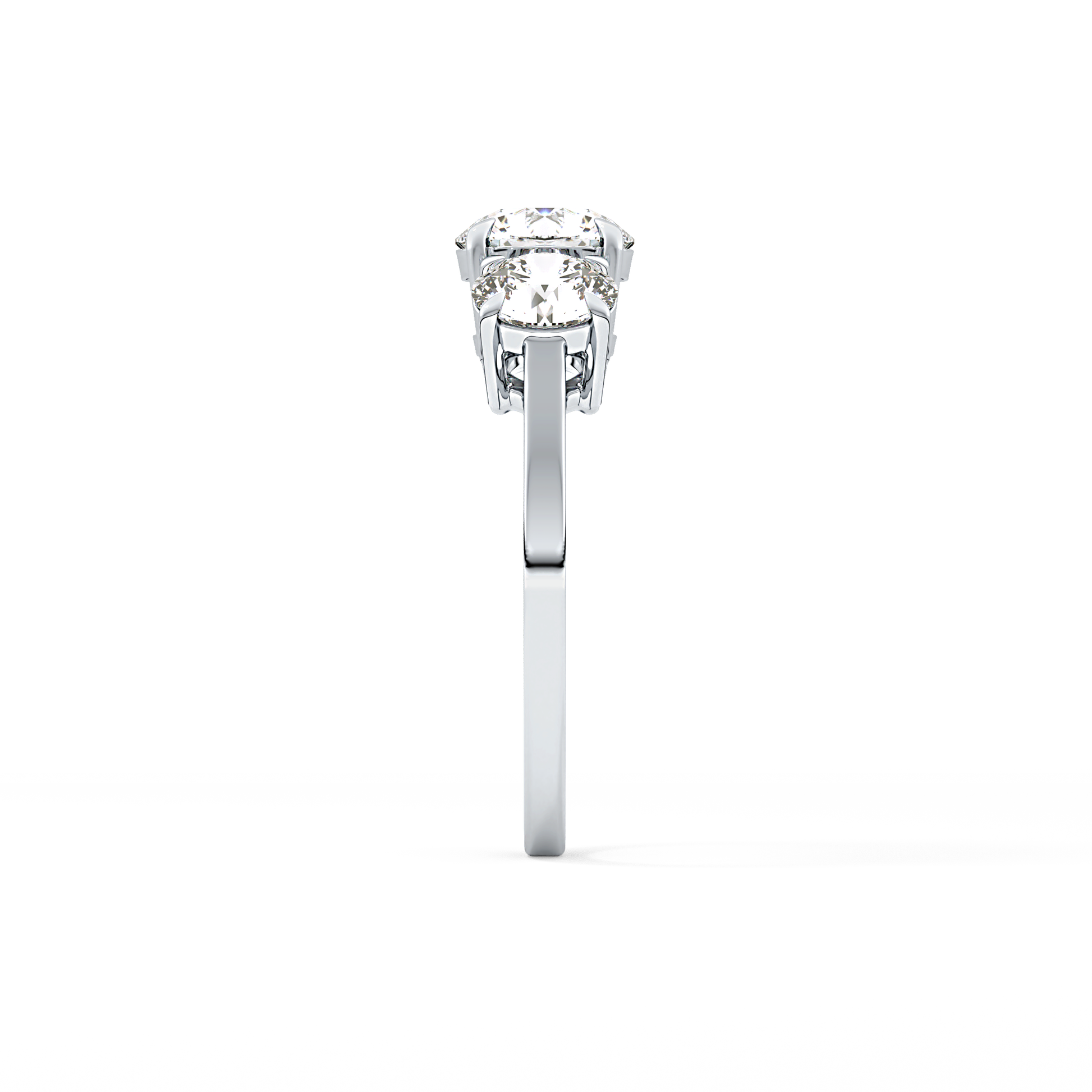 Round Three Stone Lab Grown Diamond Engagement Ring