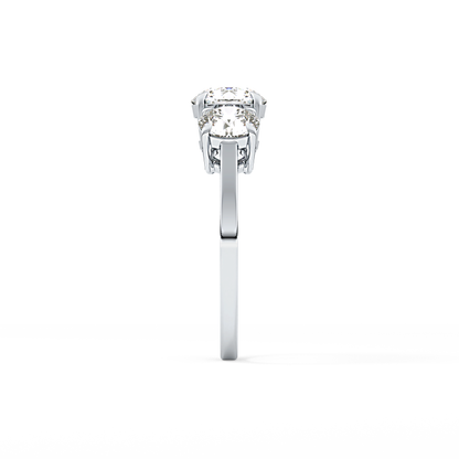 Round Three Stone Lab Grown Diamond Engagement Ring