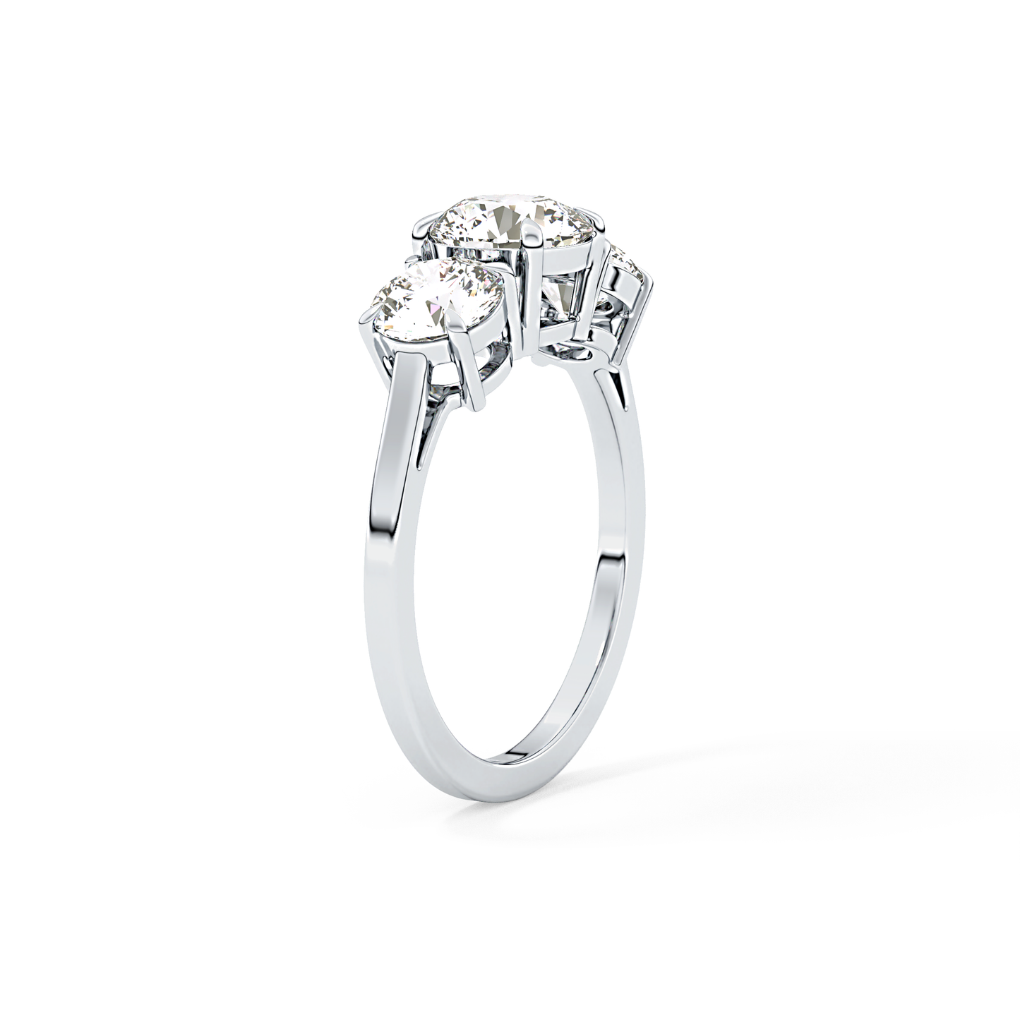 Round Three Stone Lab Grown Diamond Engagement Ring