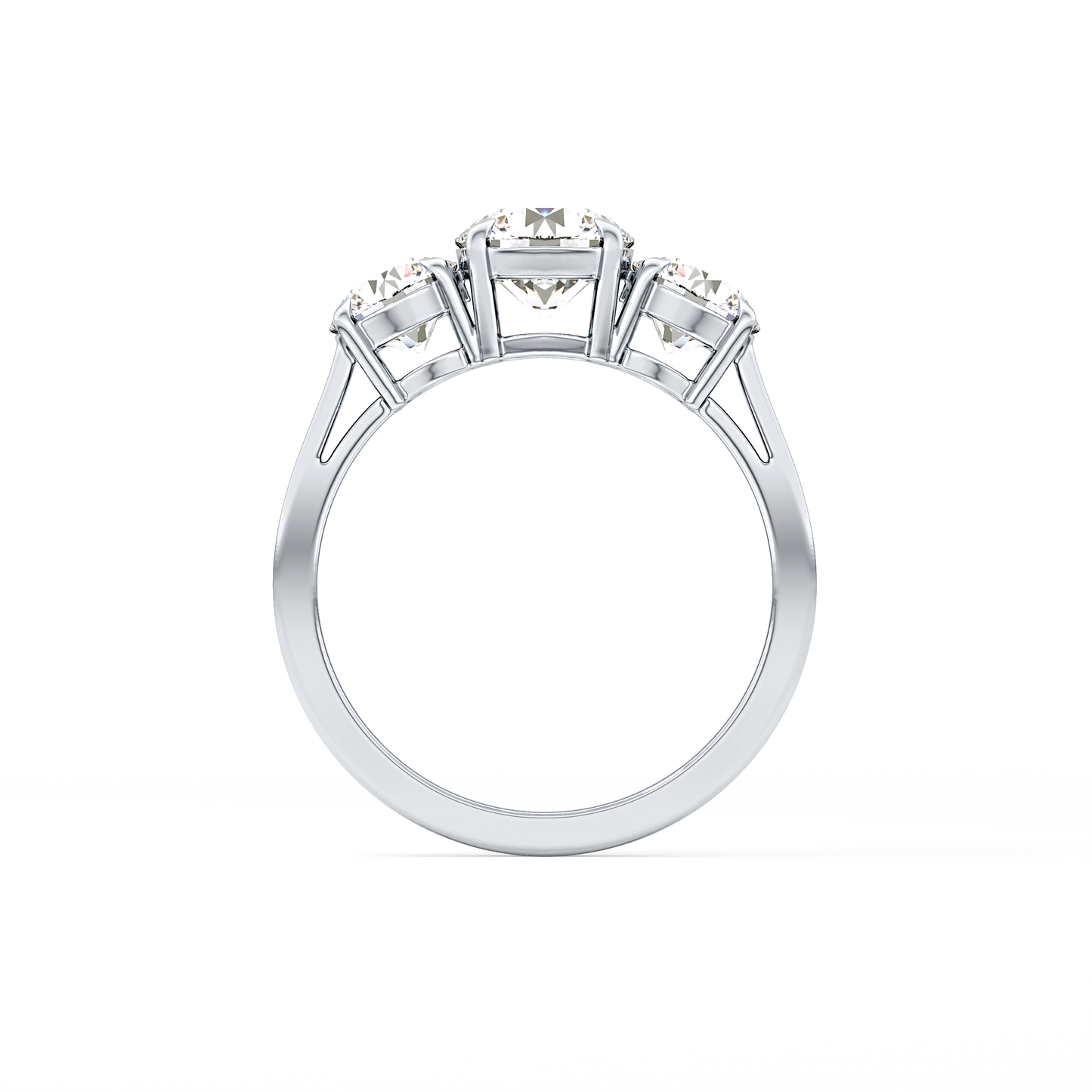 Round Three Stone Lab Grown Diamond Engagement Ring