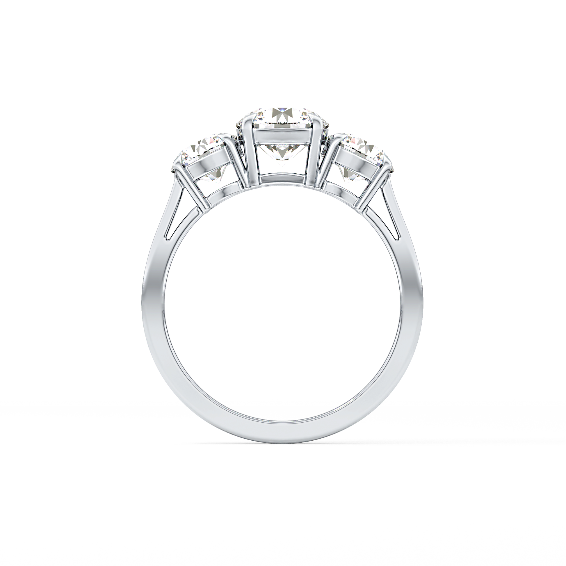 Round Three Stone Lab Grown Diamond Engagement Ring