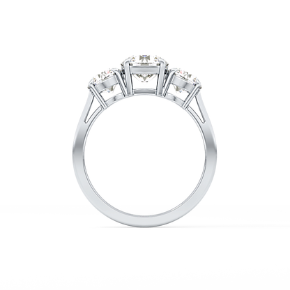 Round Three Stone Lab Grown Diamond Engagement Ring