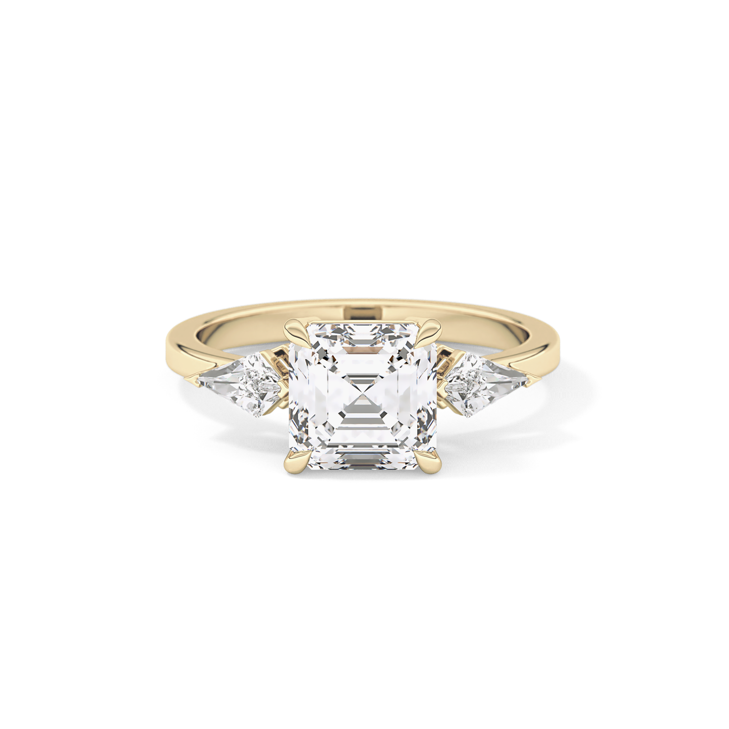 Emerald Solitaire Lab Grown Diamond Engagement Ring