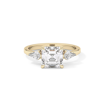 Emerald Solitaire Lab Grown Diamond Engagement Ring