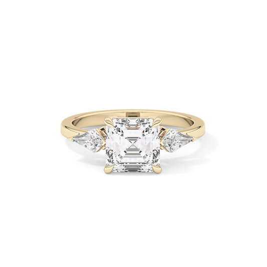 Emerald Solitaire Lab Grown Diamond Engagement Ring