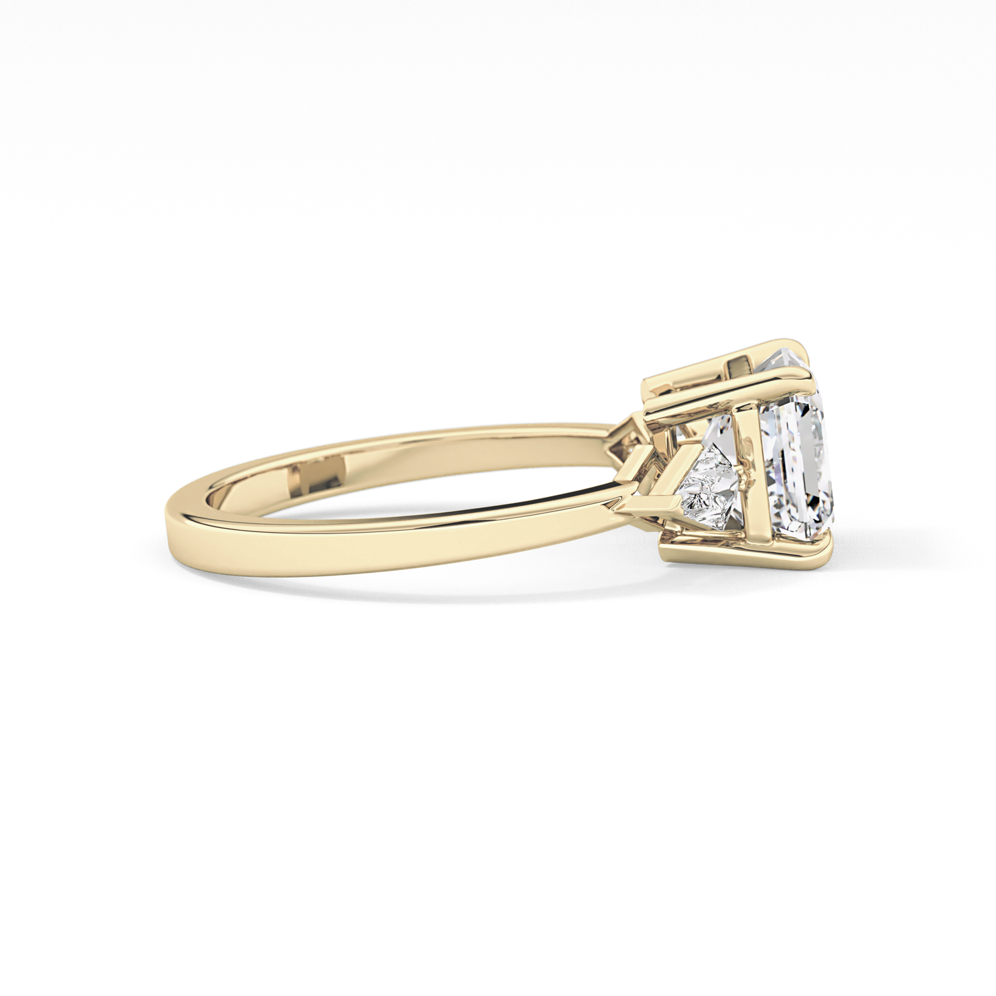 Emerald Solitaire Lab Grown Diamond Engagement Ring