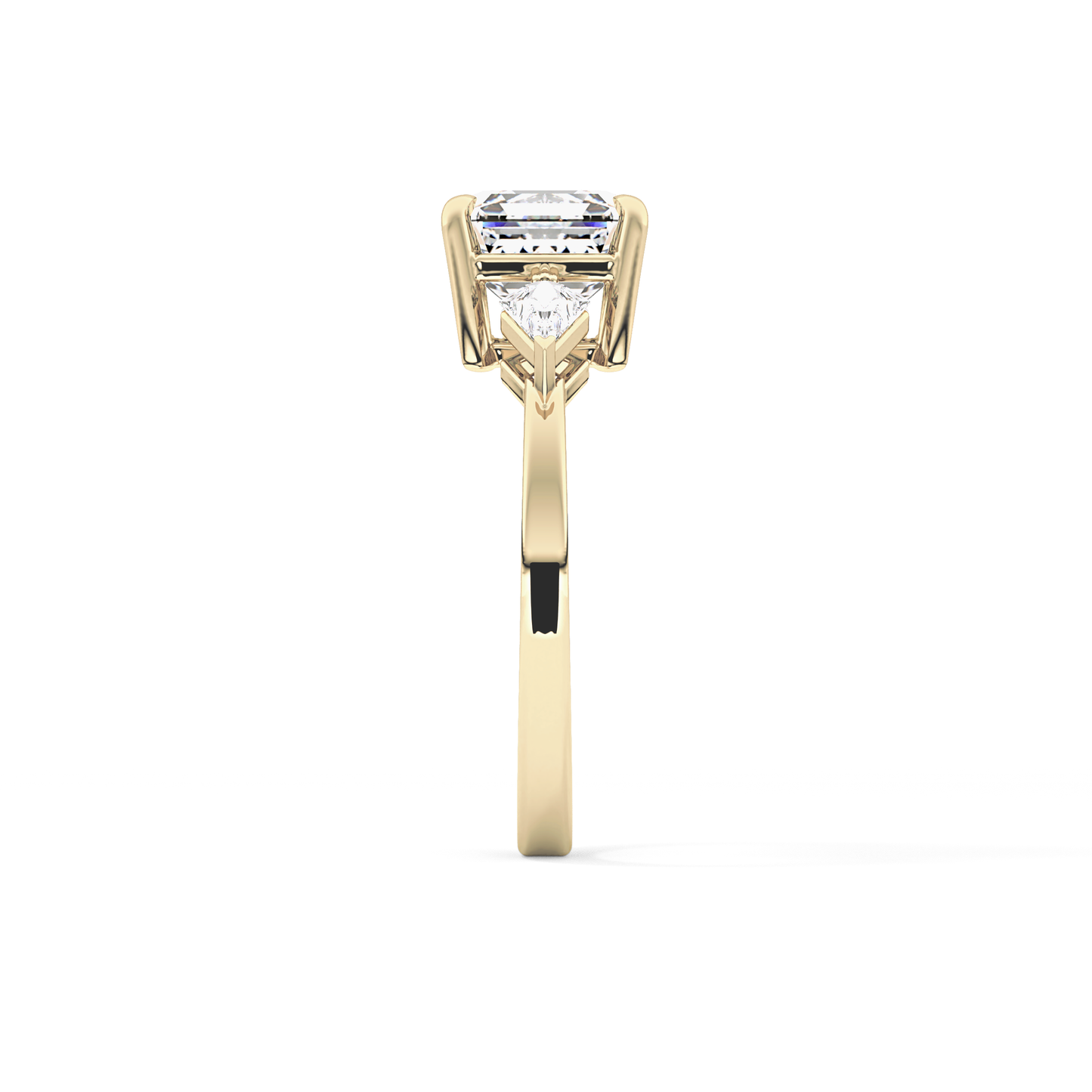 Emerald Solitaire Lab Grown Diamond Engagement Ring
