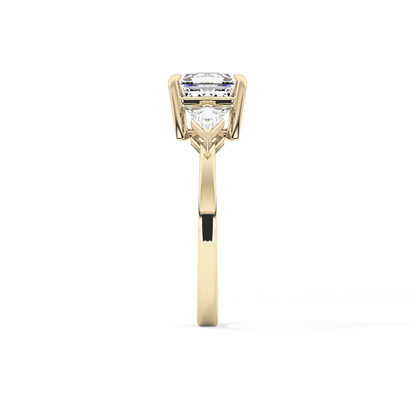 Emerald Solitaire Lab Grown Diamond Engagement Ring
