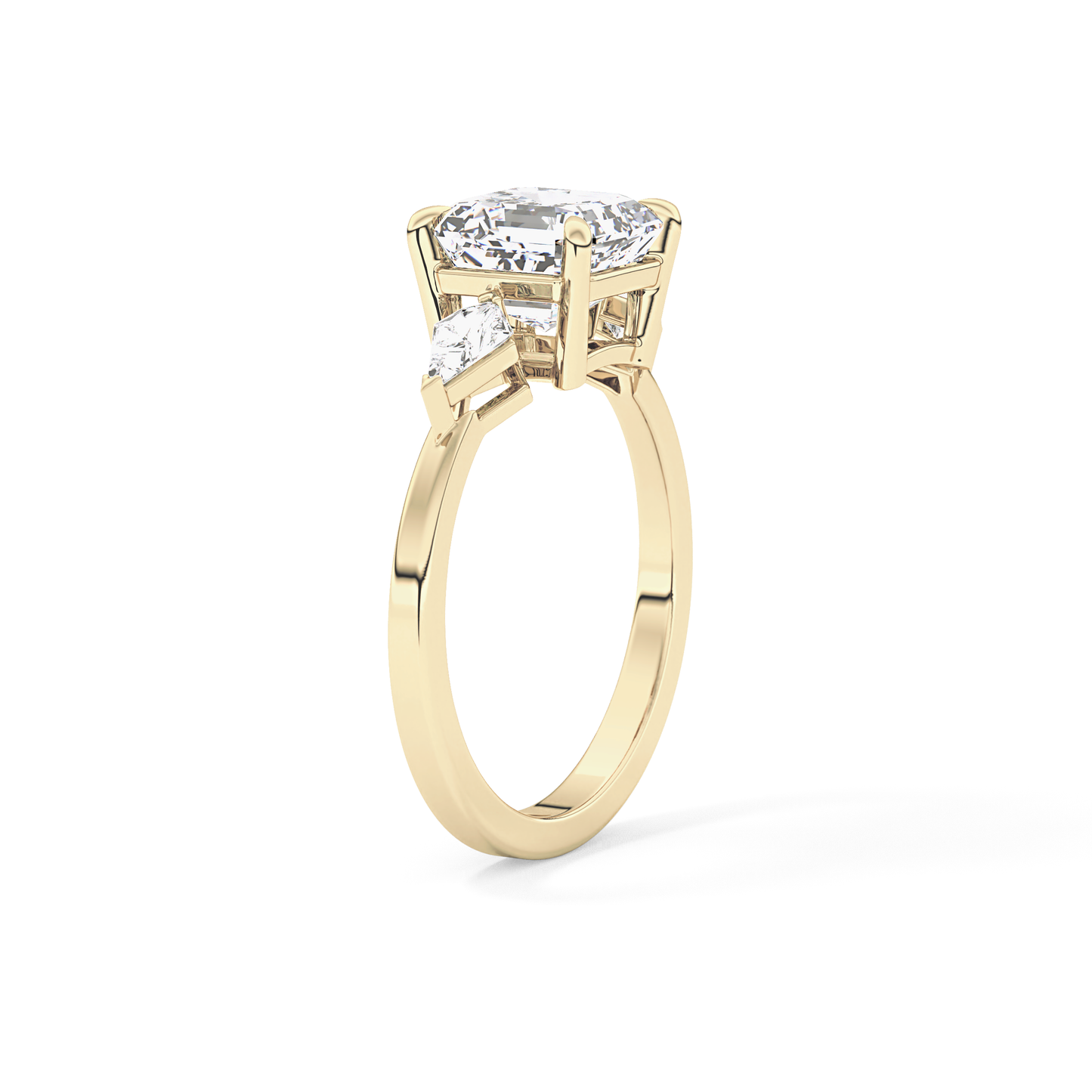 Emerald Solitaire Lab Grown Diamond Engagement Ring