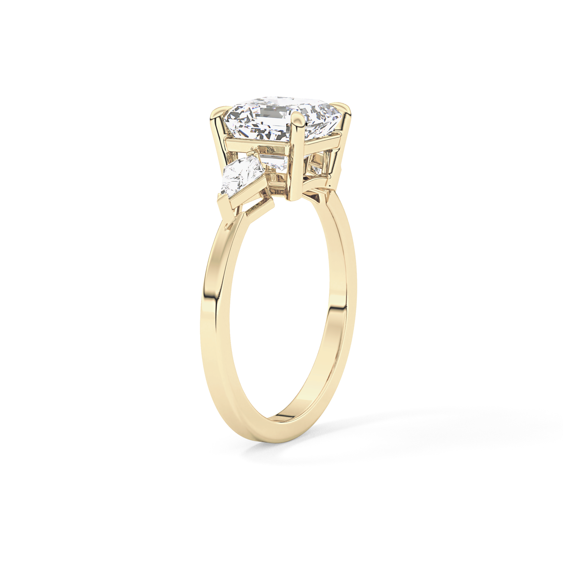 Emerald Solitaire Lab Grown Diamond Engagement Ring