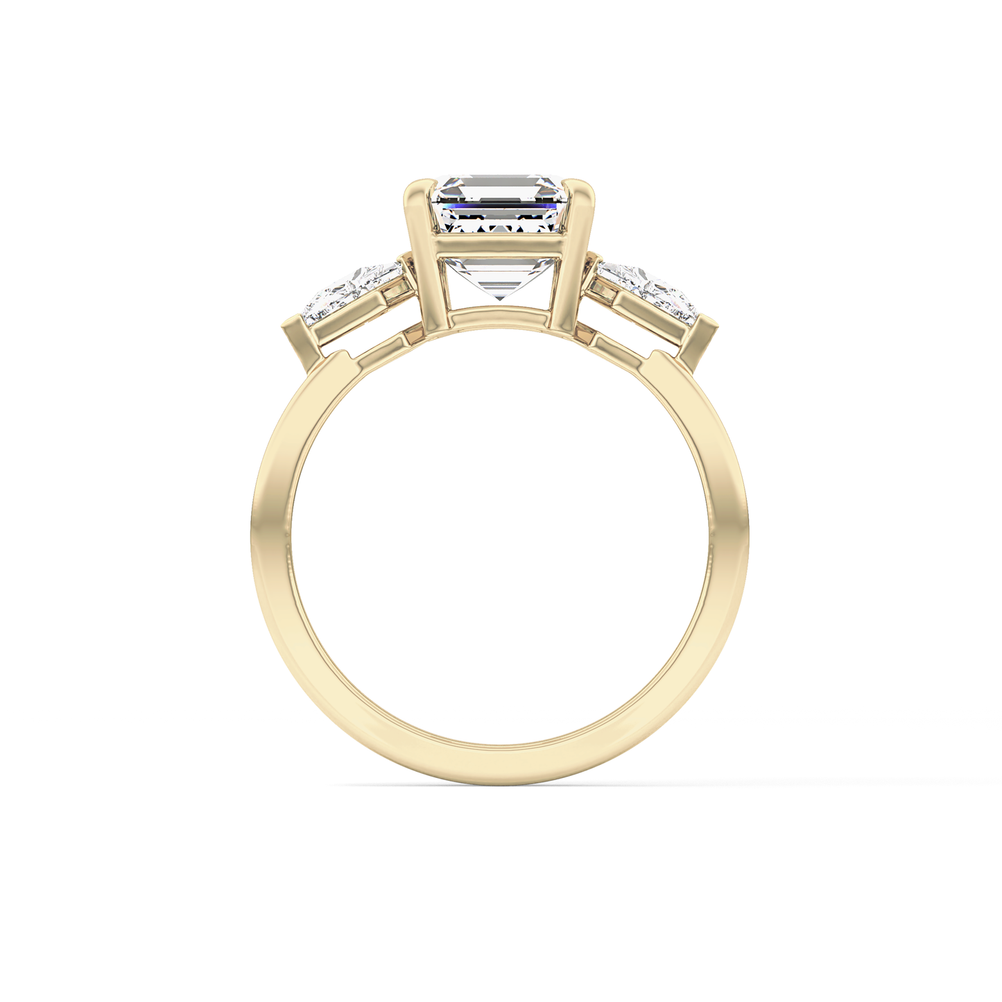 Emerald Solitaire Lab Grown Diamond Engagement Ring