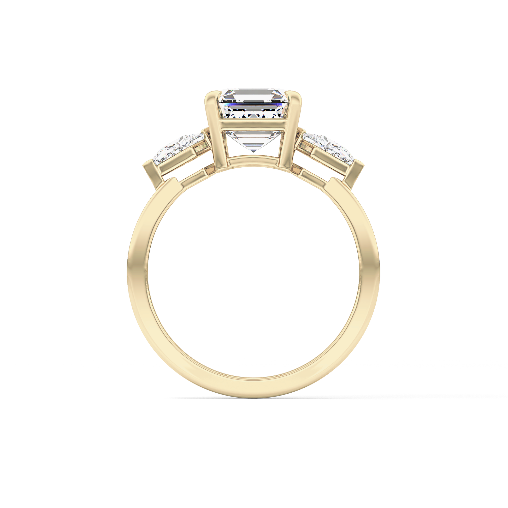Emerald Solitaire Lab Grown Diamond Engagement Ring