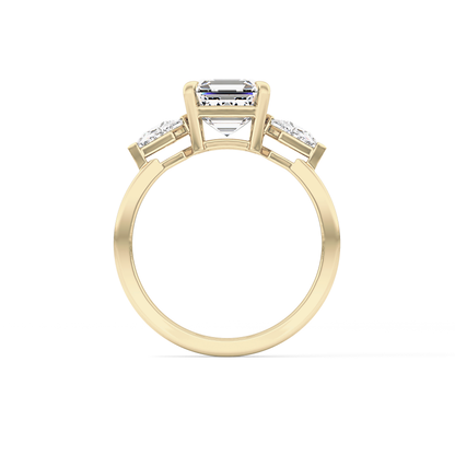 Emerald Solitaire Lab Grown Diamond Engagement Ring