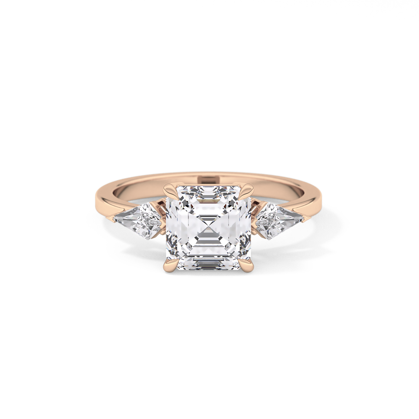 Emerald Solitaire Lab Grown Diamond Engagement Ring