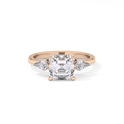 Emerald Solitaire Lab Grown Diamond Engagement Ring