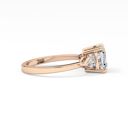 Emerald Solitaire Lab Grown Diamond Engagement Ring
