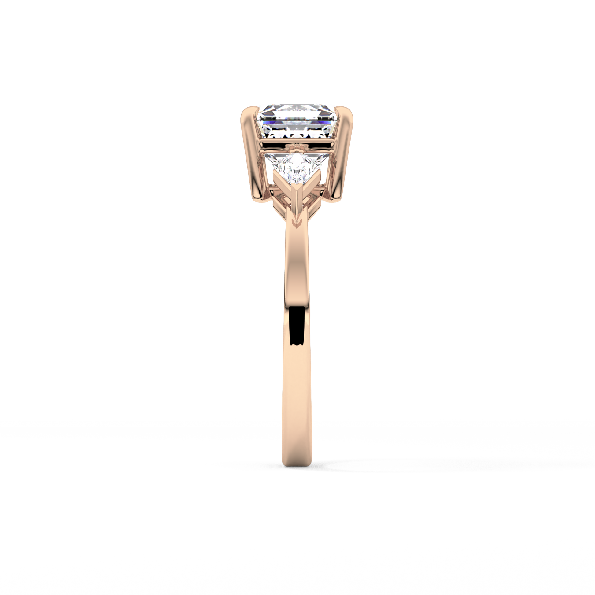 Emerald Solitaire Lab Grown Diamond Engagement Ring