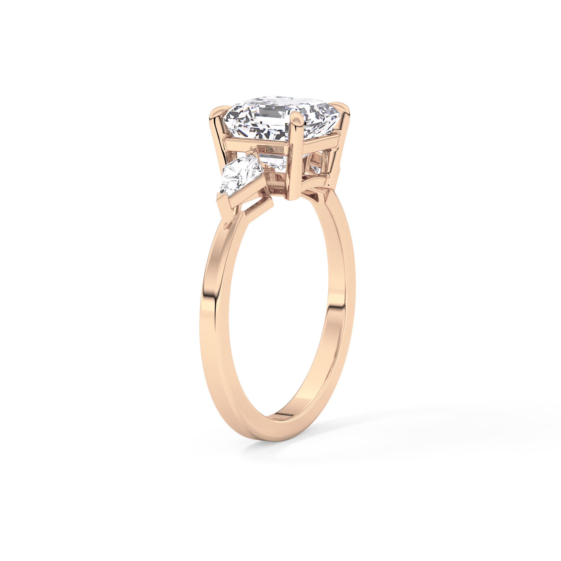 Emerald Solitaire Lab Grown Diamond Engagement Ring