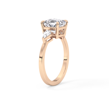 Emerald Solitaire Lab Grown Diamond Engagement Ring