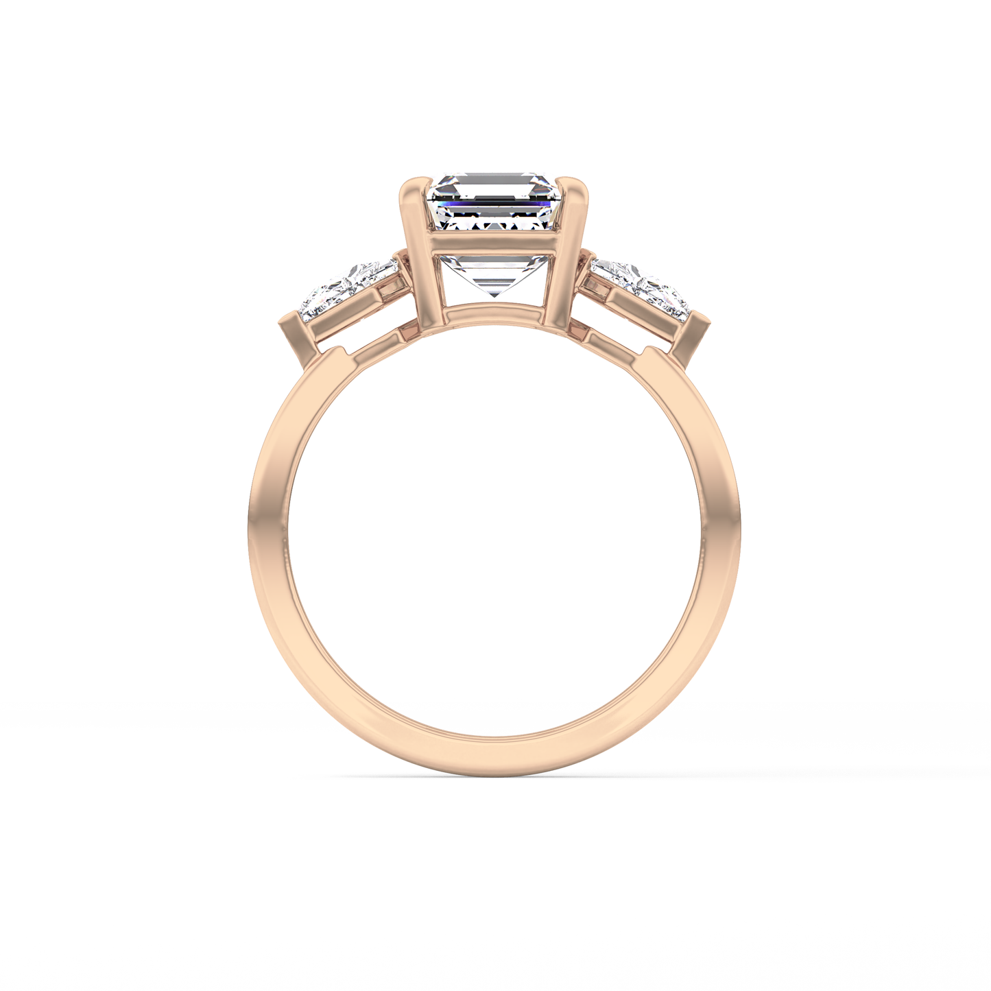Emerald Solitaire Lab Grown Diamond Engagement Ring