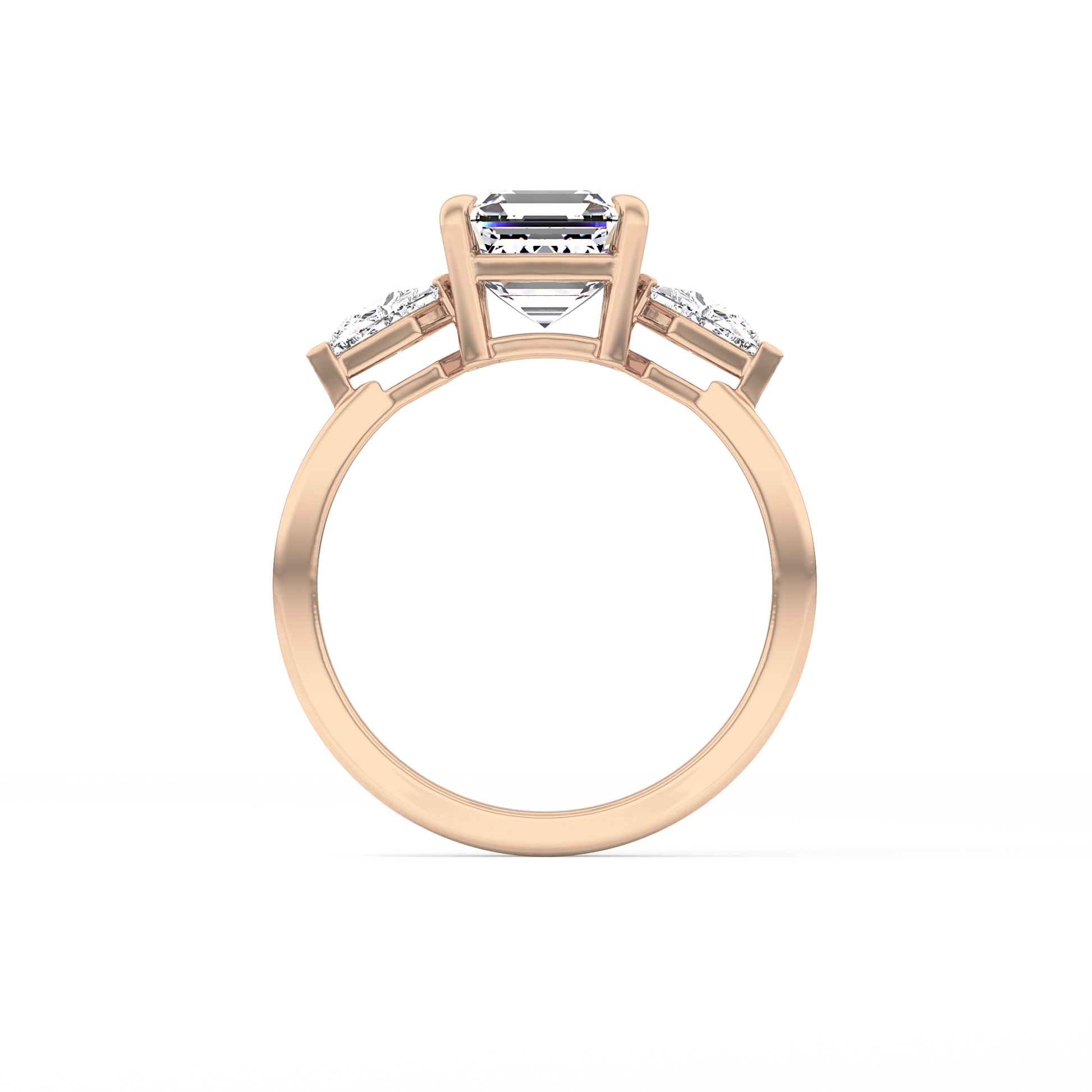 Emerald Solitaire Lab Grown Diamond Engagement Ring