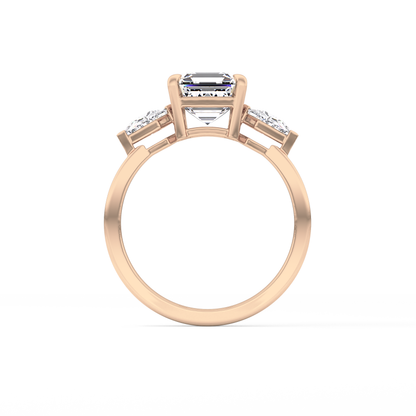 Emerald Solitaire Lab Grown Diamond Engagement Ring