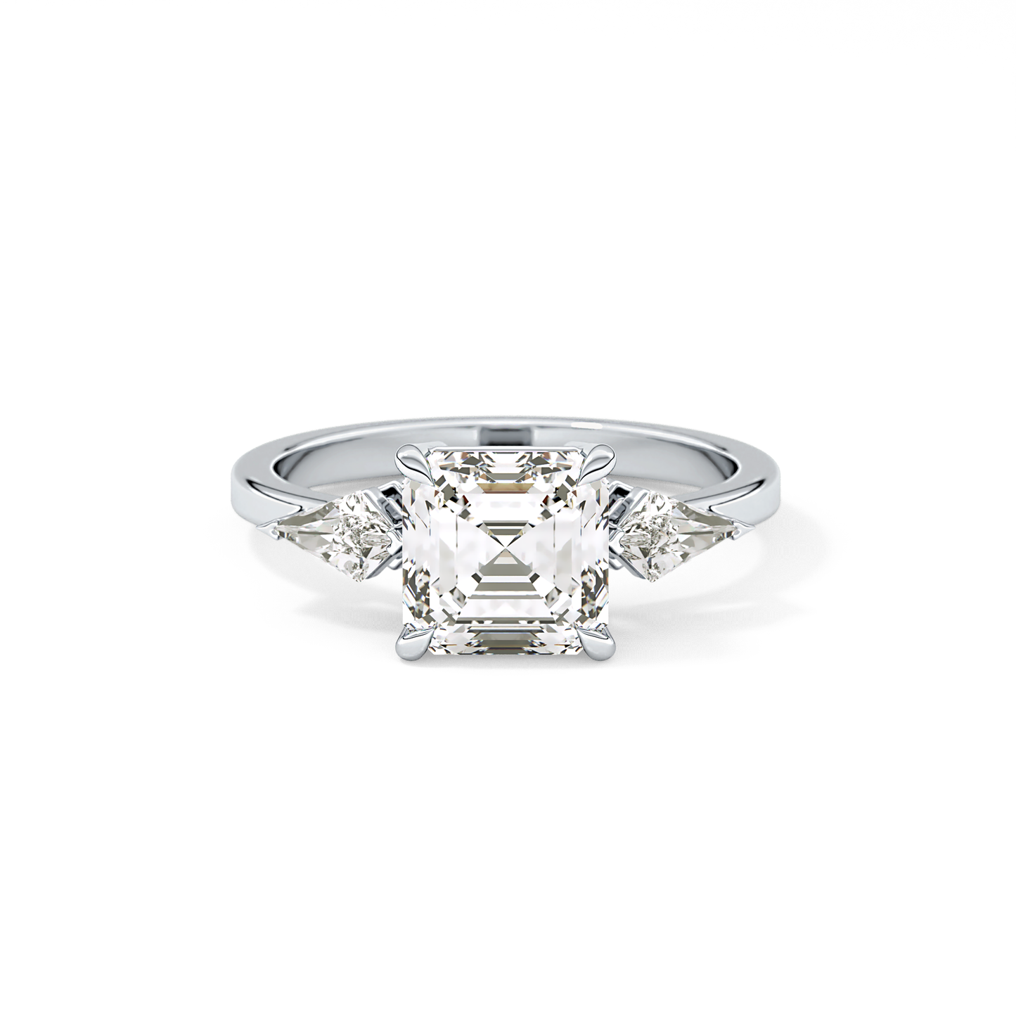 Emerald Solitaire Lab Grown Diamond Engagement Ring