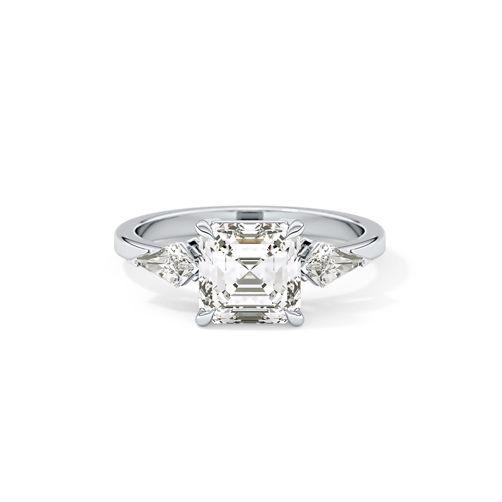Emerald Solitaire Lab Grown Diamond Engagement Ring