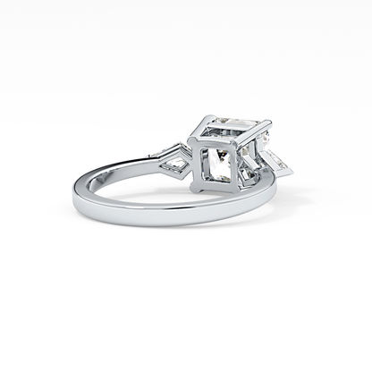Emerald Solitaire Lab Grown Diamond Engagement Ring