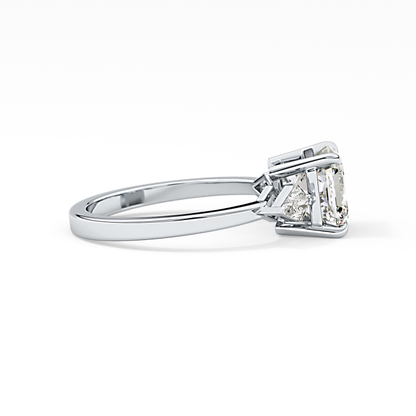 Emerald Solitaire Lab Grown Diamond Engagement Ring