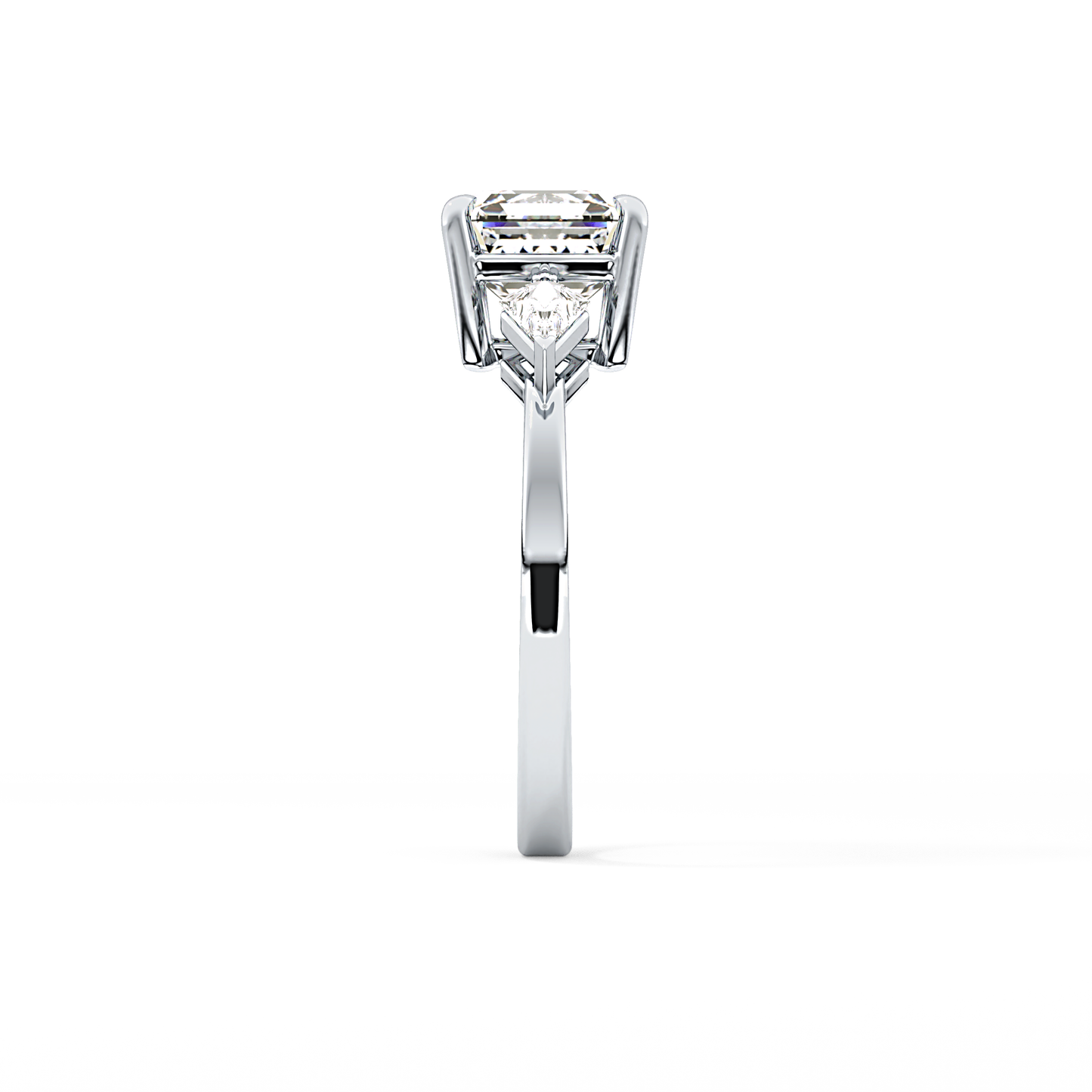Emerald Solitaire Lab Grown Diamond Engagement Ring