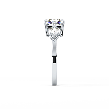 Emerald Solitaire Lab Grown Diamond Engagement Ring