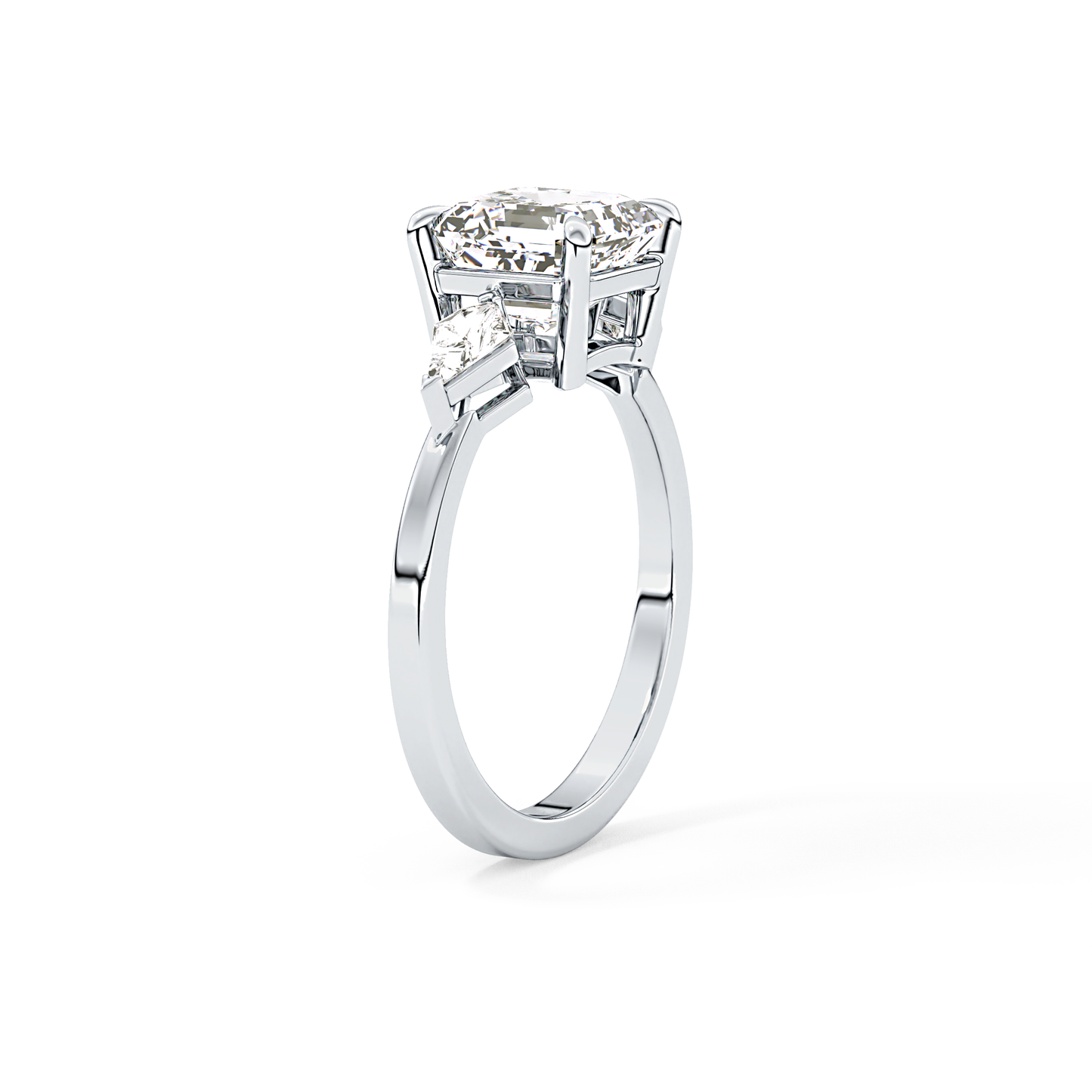 Emerald Solitaire Lab Grown Diamond Engagement Ring